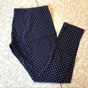 Navy Xhilaration Leggings with White Polka Dots